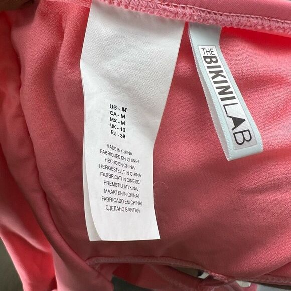 The Bikini Lab Rack Solid Plunge Shirred Booty One-Piece Halter Women’s Medium - Picture 8 of 12